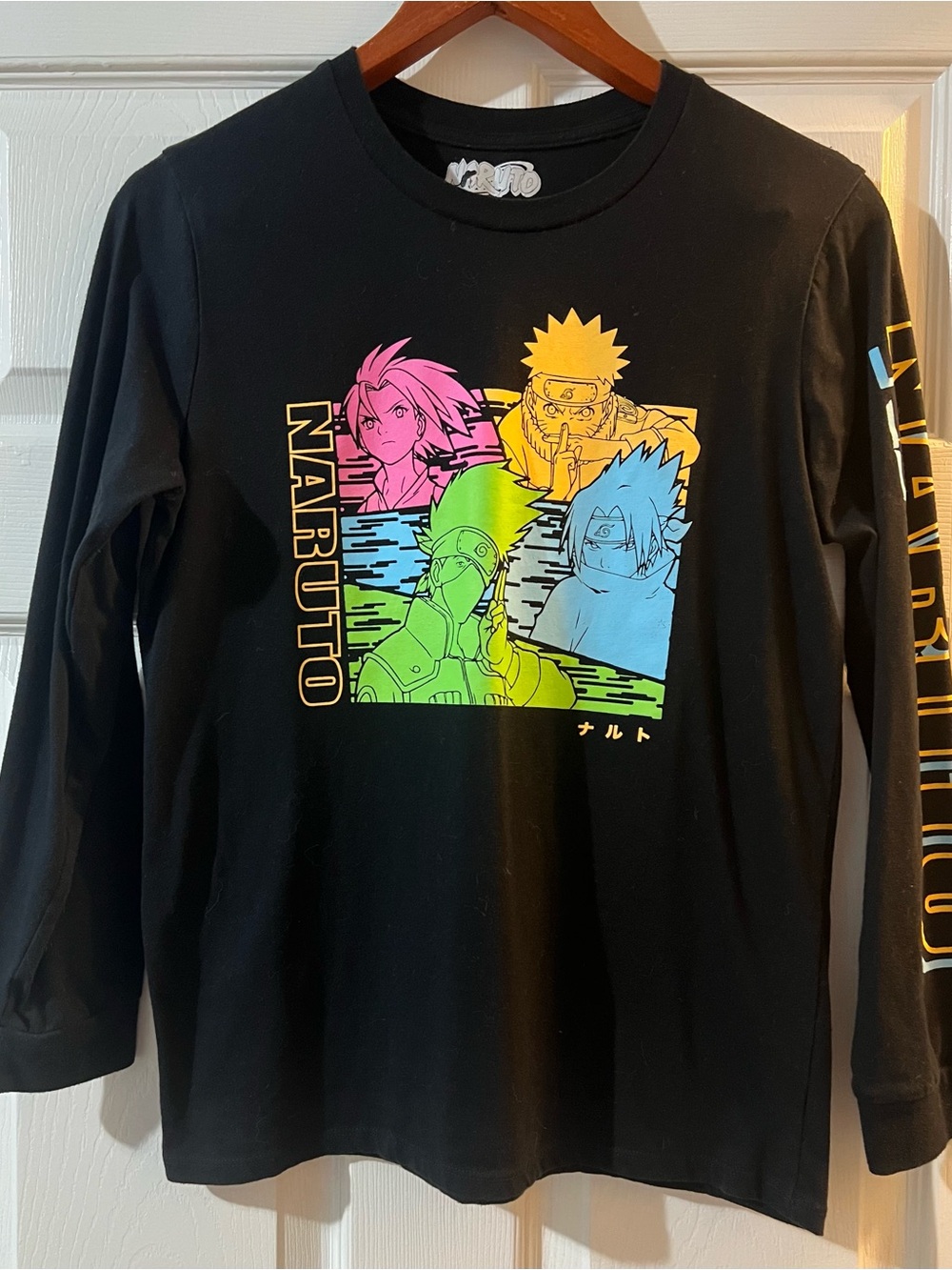Naruto Neon Character Long Sleeve Tee - Black